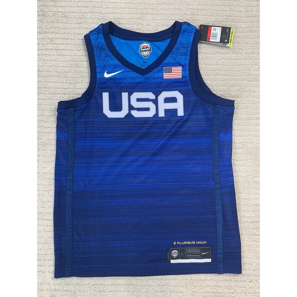 Nike Team USA Basketball Limited Dri-FIT Jersey Blue CQ0081-451 Size Men's L NWT
